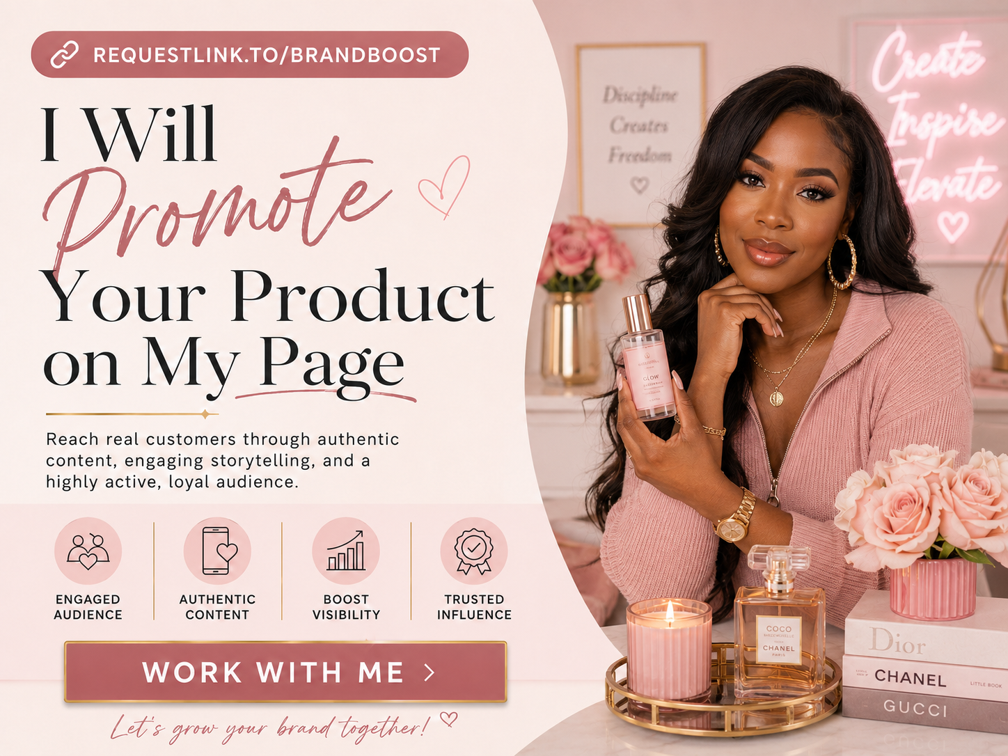 RequestLink.to pay-to-post page for a creator promo deal